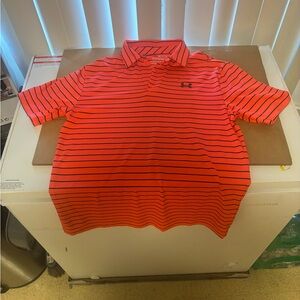 Under armour size small polo blue and orange